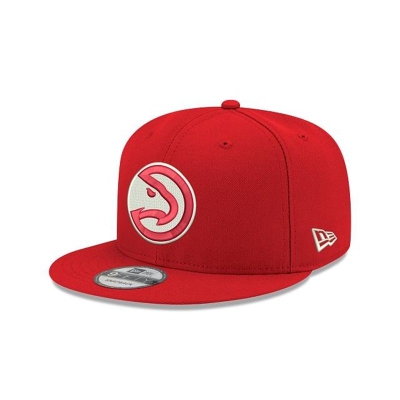 Red Atlanta Hawks Hat - New Era NBA Basic 9FIFTY Snapback Caps USA9875604